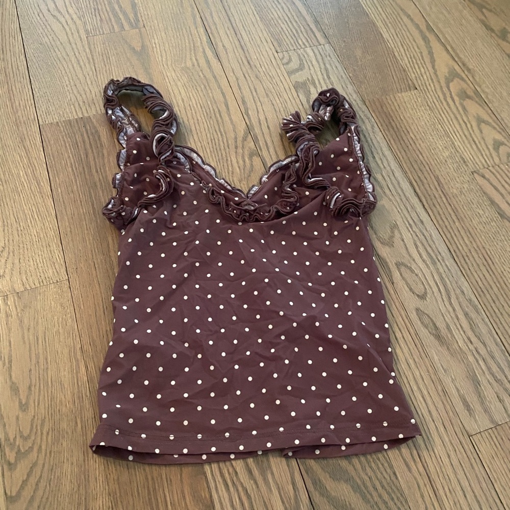 Urban Outfitters Brown Polka Dot Tank